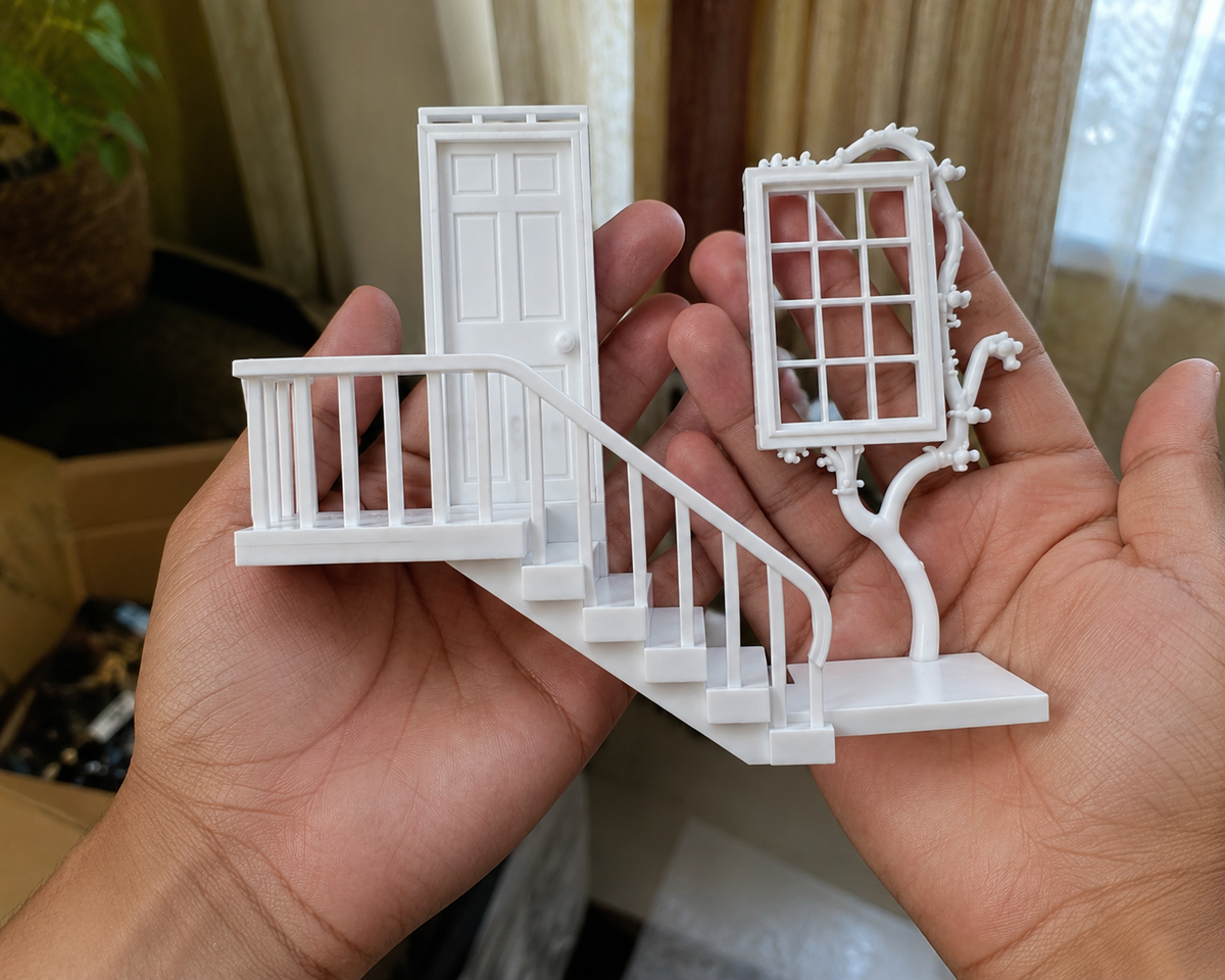 Enchanted Miniature Staircase Wall Decor  Decorative Door & Window Wall Art | Luxury Home Accent